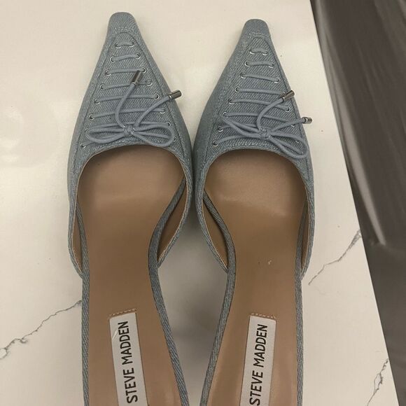 STEVE MADDEN Denim slip on heels - Picture 10 of 13